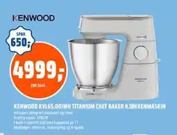Coop Obs KENWOOD KVL65.001WH TITANIUM CHEF BAKER KJØKKENMASKIN tilbud