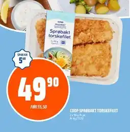 Coop Obs COOP SPRØBAKT TORSKEFILET tilbud
