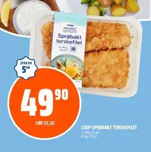 Coop Obs COOP SPRØBAKT TORSKEFILET tilbud