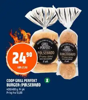 Coop Obs COOP GRILL PERFEKT BURGER-/PØLSEBRØD tilbud