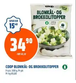 Coop Obs COOP BLOMKÅL- OG BROKKOLITOPPER tilbud