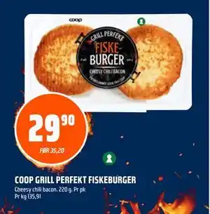 Coop Obs COOP GRILL PERFEKT FISKEBURGER tilbud