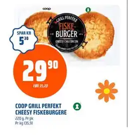 Coop Obs COOP GRILL PERFEKT CHEESY FISKEBURGERE tilbud