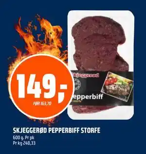 Coop Obs SKJEGGERØD PEPPERBIFF STORFE tilbud