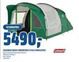 Coop Obs COLEMAN ROCKY MOUNTAIN 5 PLUS FAMILIETELT tilbud