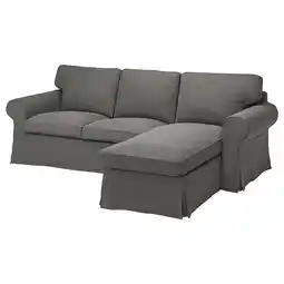 IKEA Ektorp 3-seters sofa med sjeselong, Hakebo mørk grå tilbud
