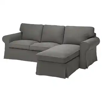 IKEA Ektorp 3-seters sofa med sjeselong, Hakebo mørk grå tilbud