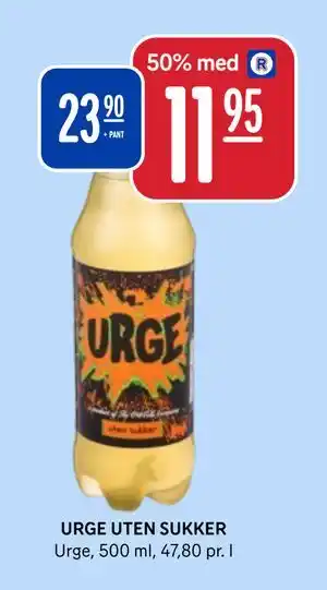 Rema 1000 URGE UTEN SUKKER tilbud
