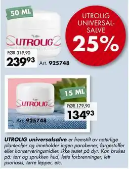 Sparkjøp UTROLIG UNIVERSALSALVE tilbud