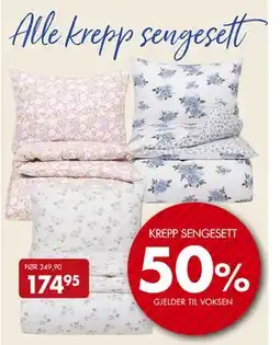 Sparkjøp Alle krepp sengesett tilbud