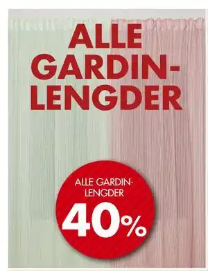 Sparkjøp ALLE GARDINLENGDER tilbud