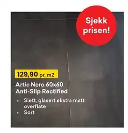Right Price Tiles Artic Nero 60x60 Anti-Slip Rectified tilbud