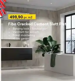 Right Price Tiles Fibo Cracked Cement Slett Plate tilbud