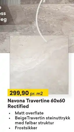 Right Price Tiles Navona Travertine 60x60 Rectified tilbud