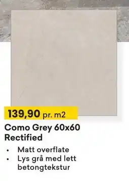 Right Price Tiles Como Grey 60x60 Rectified tilbud