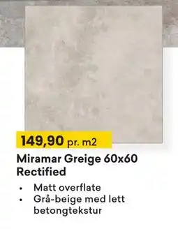 Right Price Tiles Miramar Greige 60x60 Rectified tilbud