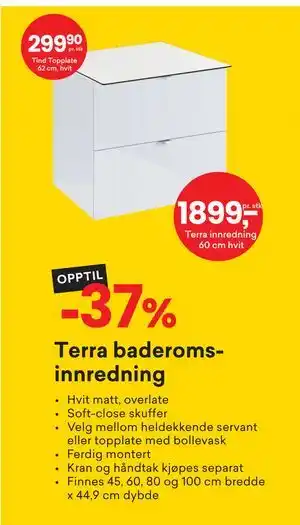 Right Price Tiles Terra innredning 60 cm hvit tilbud