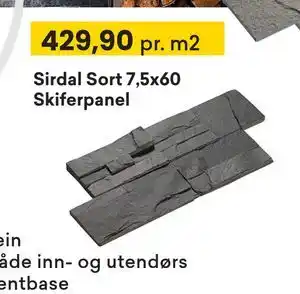 Right Price Tiles Sirdal Sort 7,5x60 Skiferpanel tilbud
