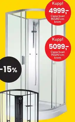 Right Price Tiles Cape buet 80x80 cm krom tilbud