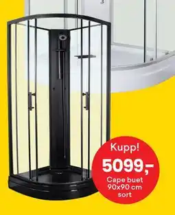 Right Price Tiles Cape buet 90x90 cm sort tilbud
