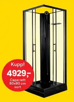 Right Price Tiles Cape rett 80x80 cm sort tilbud