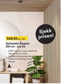 Right Price Tiles Spileplater Regular 240 cm - Lys Eik tilbud