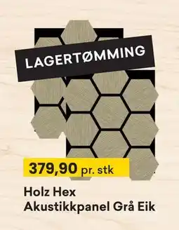 Right Price Tiles Holz Hex Akustikkpanel Grå Eik tilbud