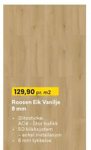 Right Price Tiles Roosen Eik Vanilje 8 mm tilbud