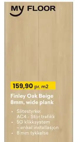 Right Price Tiles Finley Oak Beige 8mm, wide plank tilbud