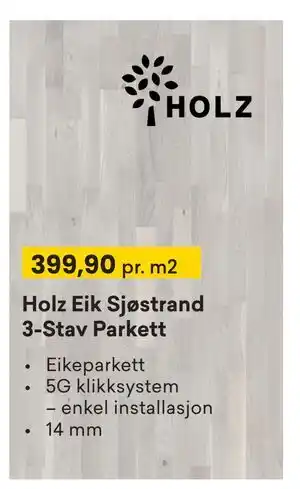 Right Price Tiles Holz Eik Sjøstrand 3-Stav Parkett tilbud
