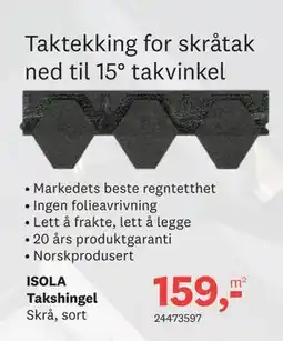 Bygger'n Taktekking for skråtak ned til 15° takvinkel tilbud