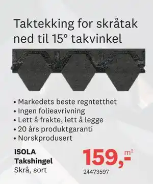 Bygger'n Taktekking for skråtak ned til 15° takvinkel tilbud