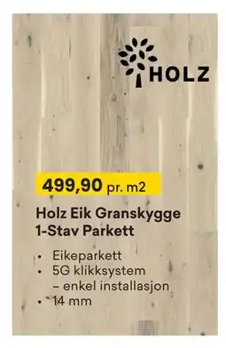Right Price Tiles Holz Eik Granskygge 1-Stav Parkett tilbud