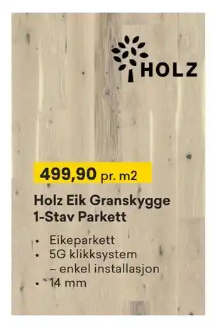 Right Price Tiles Holz Eik Granskygge 1-Stav Parkett tilbud