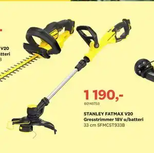 Bygger'n STANLEY FATMAX V20 Gresstrimmer 18V u/batteri tilbud