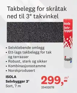 Bygger'n Takbelegg for skråtak ned til 3° takvinkel tilbud