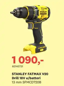 Bygger'n STANLEY FATMAX V20 Drill 18V u/batteri tilbud