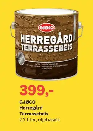 Bygger'n GJØCO Herregård Terrassebeis tilbud