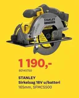 Bygger'n STANLEY Sirkelsag 18V u/batteri tilbud