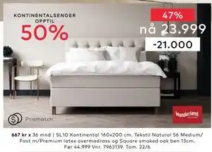 Skeidar SL10 Kontinental 160x200 cm tilbud