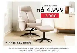 Skeidar Brian lenestol med krakk tilbud