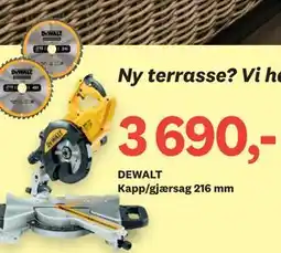 Bygger'n DEWALT Kapp/gjærsag 216 mm tilbud