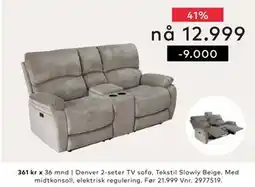 Skeidar Denver 2-seter TV sofa tilbud