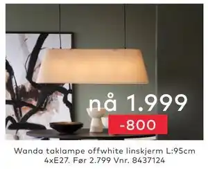 Skeidar Wanda taklampe tilbud
