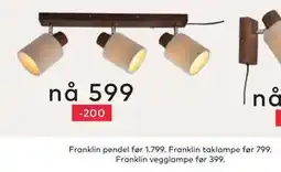 Skeidar Franklin taklampe tilbud