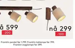 Skeidar Franklin vegglampe tilbud