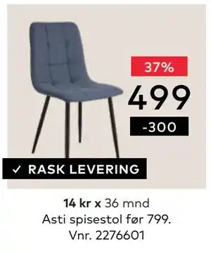 Skeidar Asti spisestol tilbud
