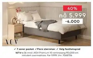 Skeidar XOV Premium 10 rammeseng 90x200 cm tilbud