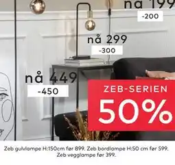 Skeidar Zeb bordlampe tilbud