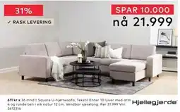 Skeidar Square U-hjørnesofa tilbud